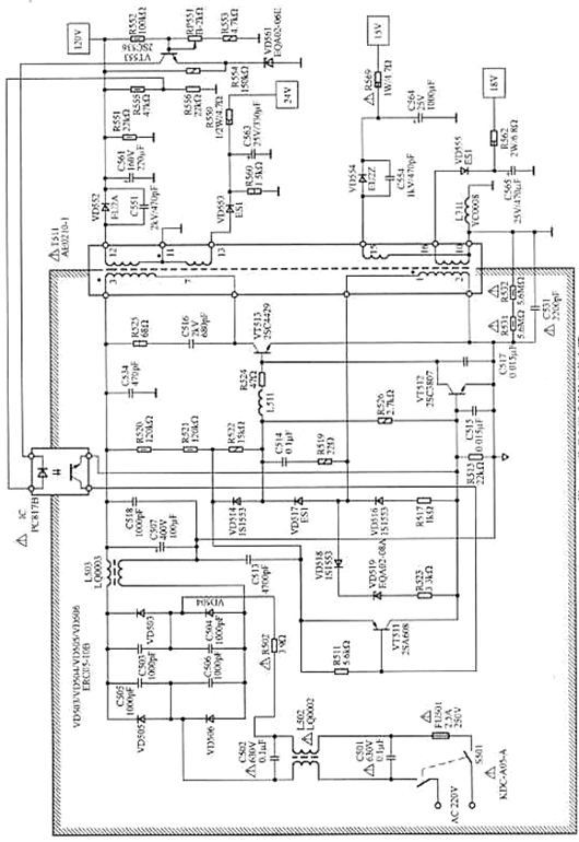 自激式開(kāi)關(guān)電源電路,單管自激電路圖分享-KIA MOS管